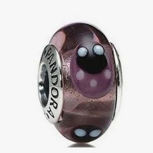 Pandora Lavender Ladybug Murano Charm🌸🌺 Sterling Silver Core Italian Glass